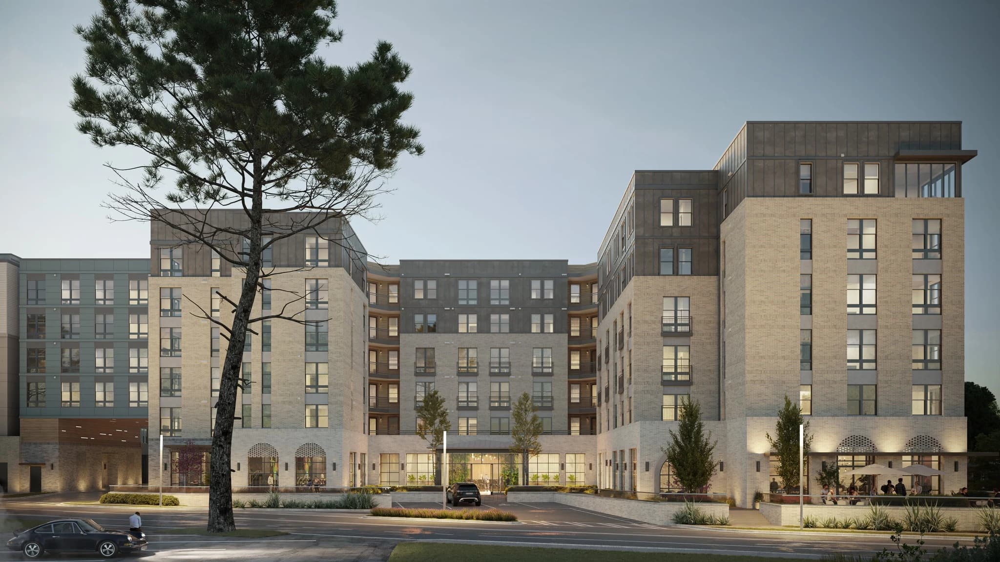 Charme on Georgia Ave, primary exterior elevation at dusk